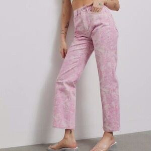 BDG Urban Outfitters cowboy high rise pink rose jeans